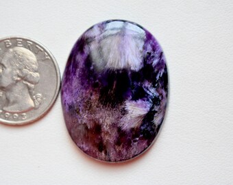 39 x 29 Natural Charoite cabachon - hand polished - jewelry making natural charoite #GP8886