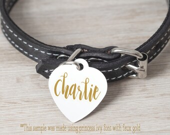 Dog Tag - Custom Dog Tags - Personalized Dog Tag - Custom Cat Tag - Pet Tag - Rose Gold Pet ID - Double Sided - Pet Name Tag - Pet Gifts -