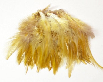 Rooster Saddle Feathers - Blonde, 2 inch strip (50-60pcs)#31