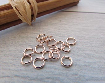 30 5 mm rose gold plated metal jump rings