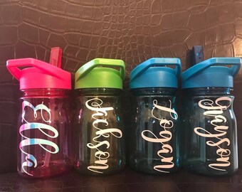 Personalized Kids Water Bottles | Birthday Gift | Team Gift | Water Bottle with Staw | Personalied Gift |