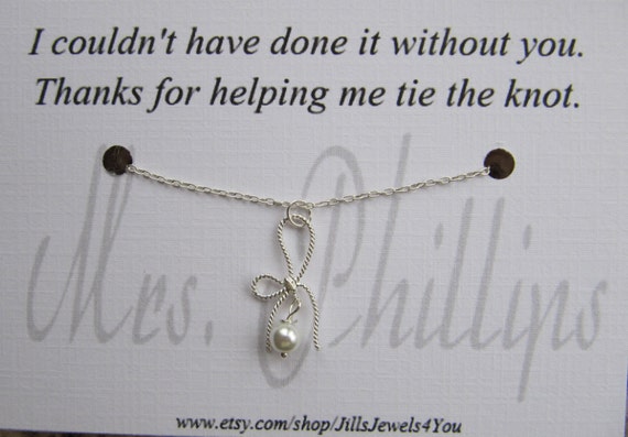 Thank You For Helping Me Tie The Knot Personalized Necklace