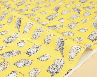 Japanese Fabric Kokka Owls - yellow - fat quarter