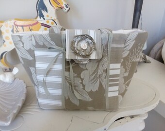 pouch or mini bag vintage ticking, mothers