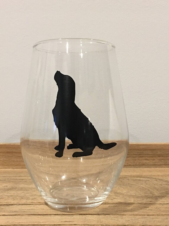 Black Lab Labrador Retriever Wine Glass