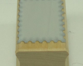 Solid Scalloped Rectangle Backgound Wood Mounted Rubber Stamp From Hero Arts Shadow Stamps A2051