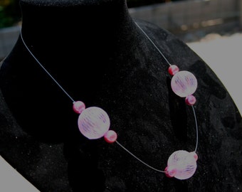 Pink Balls Invisible Necklace