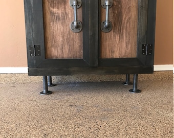 Rustic Liquor Cabinet with Drawer