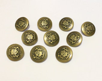 20 Royal Antique Bronze Shank Vintage Hole Buttons 23x23mm