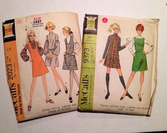 A Pair of 1960's McCall's Junior Sized Jumpers, # 2023 & 9373