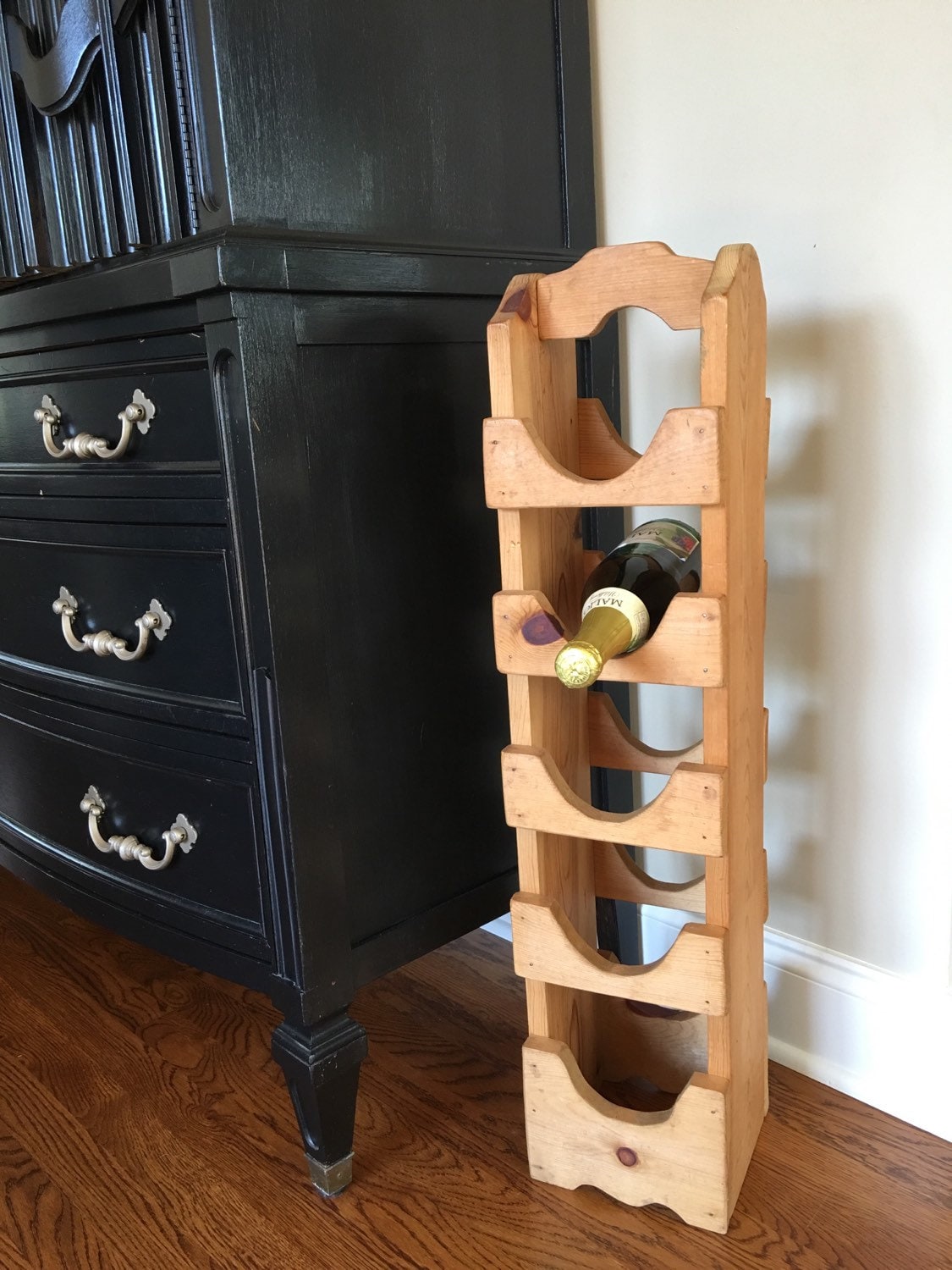 Wood Wine Rack Floor Standing Wooden Tower Storage Hand