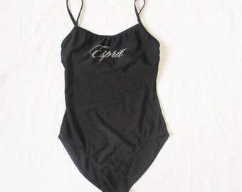 Esprit swimsuit, black, vintage swimsuit, brand swimsuit, european fashion, onepiece bathing suit, black swimsuit, adjustable straps