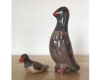 Pair of Handmade Ceramic Mexican Folk Art Birds