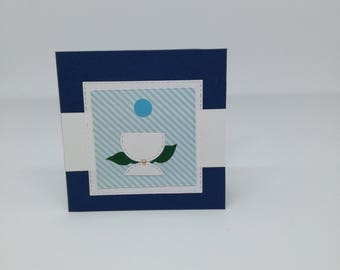 First Communion-Greeting card (size 11 x 11 cm)-communion-Eucharist-Handmade