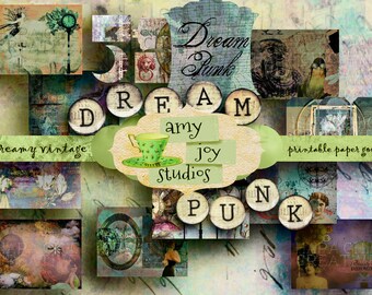 Steampunk Journal "DreamPunk" Vintage Printable Junk Journal Digital Journal Kit Victorian Mini Album Ephemera Pack Grunge