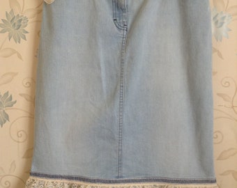 Womens denim skirt size 10 upcycled