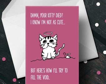 cat sympathy card etsy