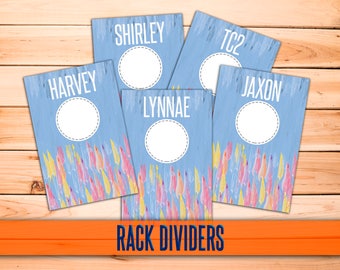 SaLe! Blue Clothing Rack Dividers! 4x6" Print Ready - hanger tags; clothing dividers - INSTANT DOWNLOAD