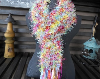 Hand knit scarf Ribbon Scarf