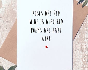 Funny card,Birthday card for friend, card for her, card for best friend, wine card, card for him, wine lover card,