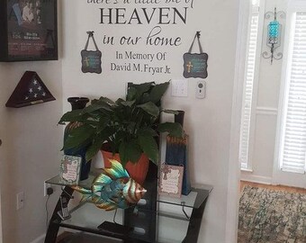 Because someone we love is in heaven wall decal, In loving memory Wall Decal, Home Decor, Personalized Vinyl wall quotes, Vinyl Wall Decor,