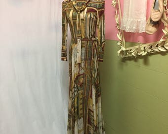 1970's La Mendola Italian Maxi with Wrap Around Skirt