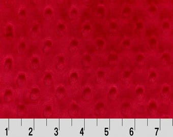 Shannon Minky Fabric, Shannon Dimple Dot Minky, Red Dimple Dot Minky, Red Minky Fabric, Minky Fabric, Minky Fabric by the Yard