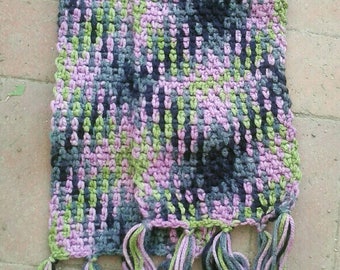 Crocheted argyle scarf