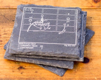 Virginia Tech Greatest Plays - Slate Coasters (Set of 4)