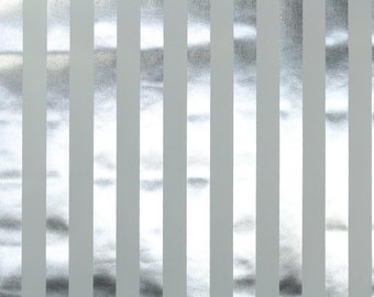 Retro Wallpaper by the Yard 70s Vintage Mylar Wallpaper - 1970s White and Silver Stripe