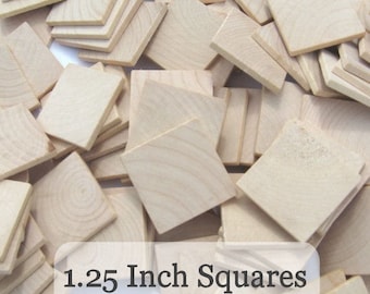 Unfinished Wooden Squares 1 1/4 inch, Pack of 100
