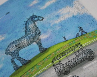 Horse by the Road. Large Giclee print.