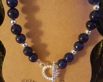 Lapiz lazuli bracelet with toggle closure