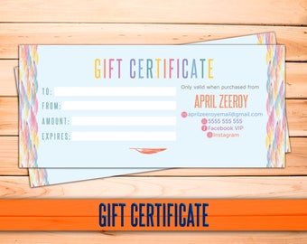 SaLe! Gift Certificate; H O Approved; custom gift certificate, certificate, cash, Printable!