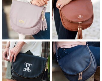 Monogrammed Crossbody Purse, Monogrammed Purse, Tassel Purse