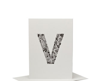 V for Viper/Snake - Letterpress Print