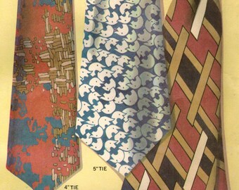 1970s McCall's 2568 UNCUT Vintage Sewing Pattern Men's Neckties and Bow Tie