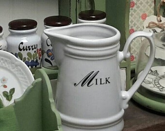 FARMHOUSE VINTAGE German white milk pitcher