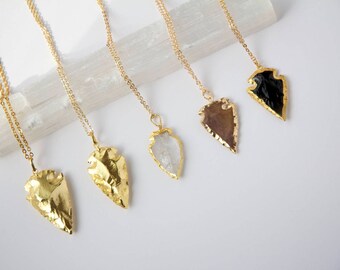Stone arrowhead necklace