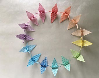 1000 Origami Cranes - geometric print - Japanese Paper - Size S
