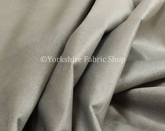 New Soft Quality Low Velour Chenille Velvet Silver Curtain Furnishing Upholstery Fabric - Sold By The 1 Metres Fabric