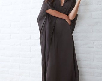 Long Grey Caftan, maxi dress, long kaftan, caftan dress, long dress, tunic, bohemian dress, boho dress, festival dress