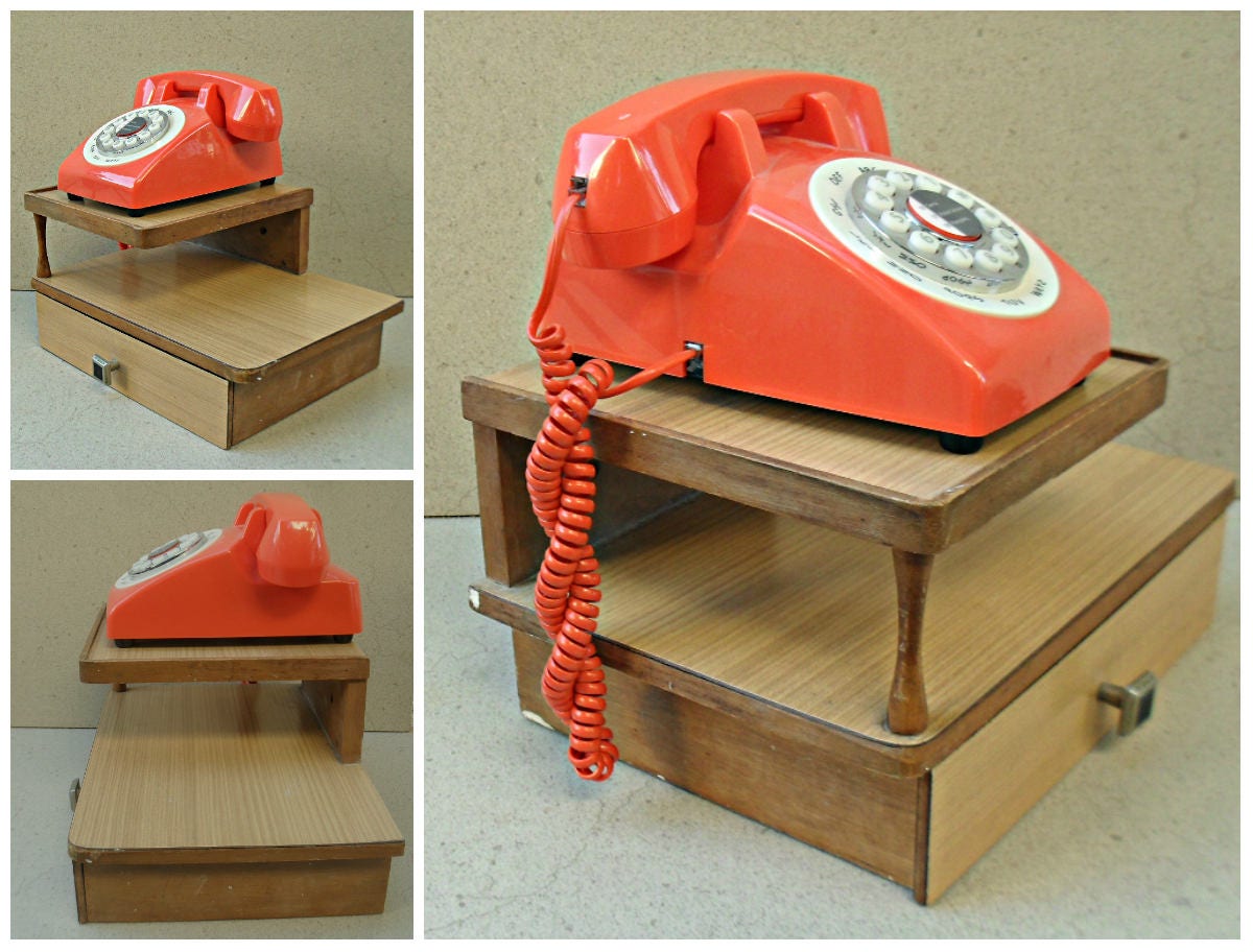 Vintage telephone shelf Wall mounted Phone shelf Israel