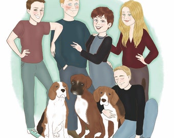 Custom family portrait - illustration