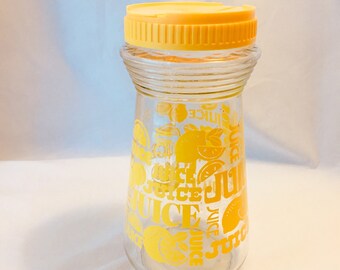Vintage Yellow Juice Container with Lid