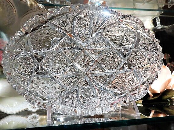 Antique EAPG / Imperial Glass / Signed Nucut / Celery / Pickle / Relish Dish
