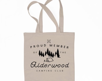Alderwood Camping Club / 6 oz. Tote Bag / Camping / Grocery Tote / Cyber Monday Sale