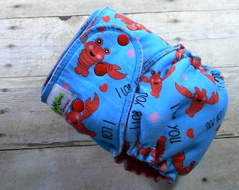 I Lob You One Size Hybrid Fitted Diaper {Serged}