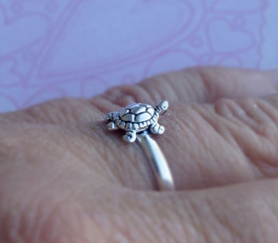 TURTLE ring sterling silver ring engravable ring silver