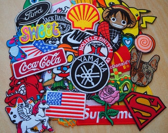 RANDOM Embroidered Iron On Patch hero cartoon flower animal biker mix diy sew wholesale